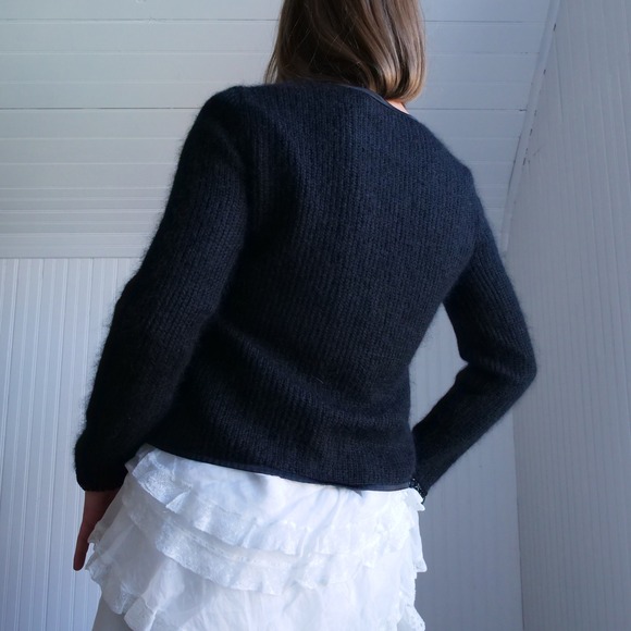 Gorgeous vintage La Perla black mohair‎ cardigan - Picture 3 of 8